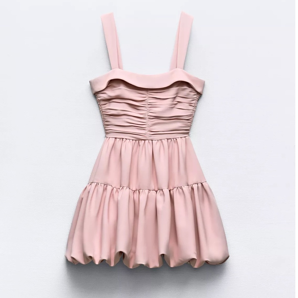“ZARA” Ruched Balloon Mini Dress - Picture 6 of 15